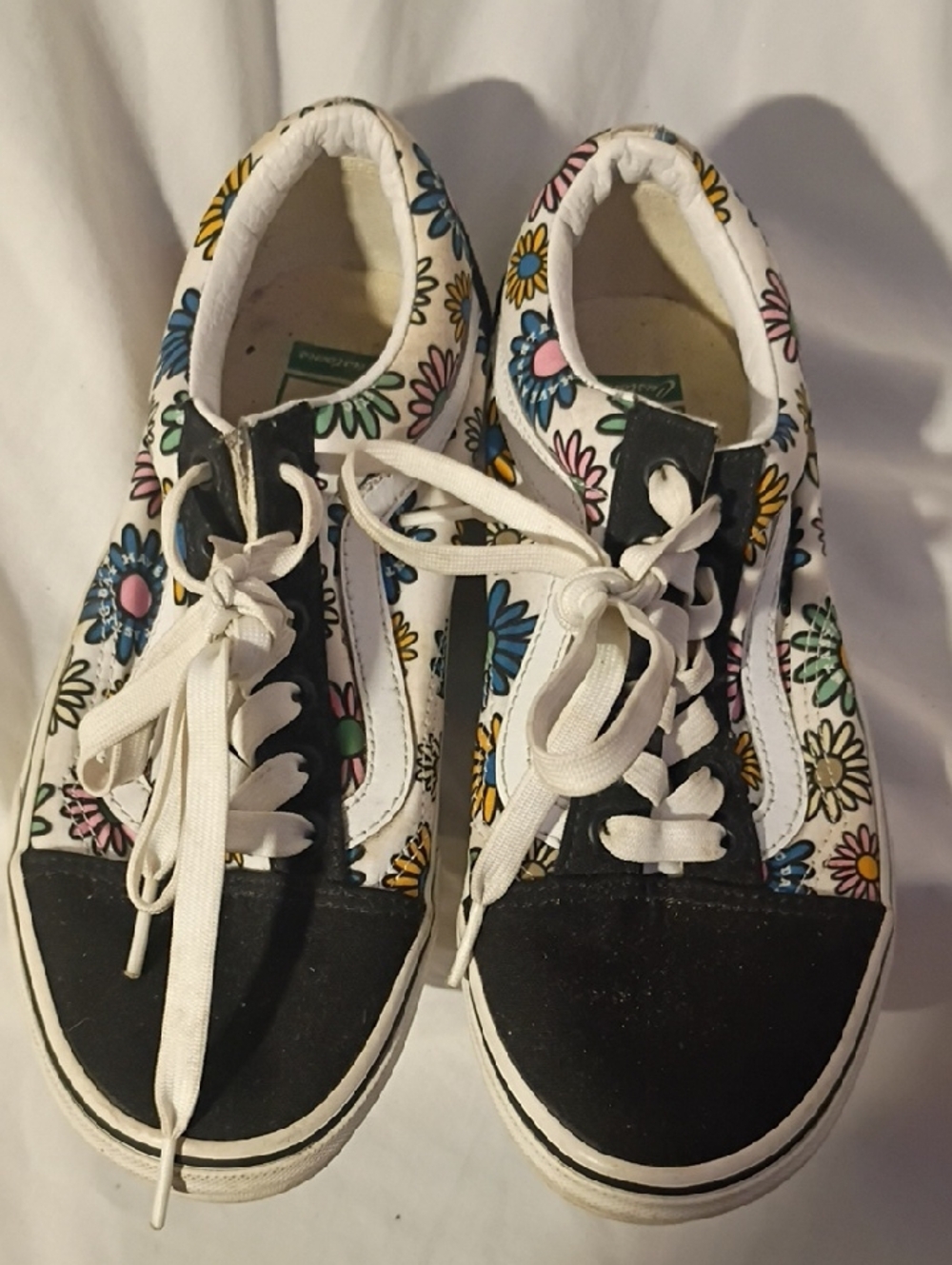 Vans Women's Floral Canvas Sneakers - White, Black, Blue, Pink, Yellow, Green